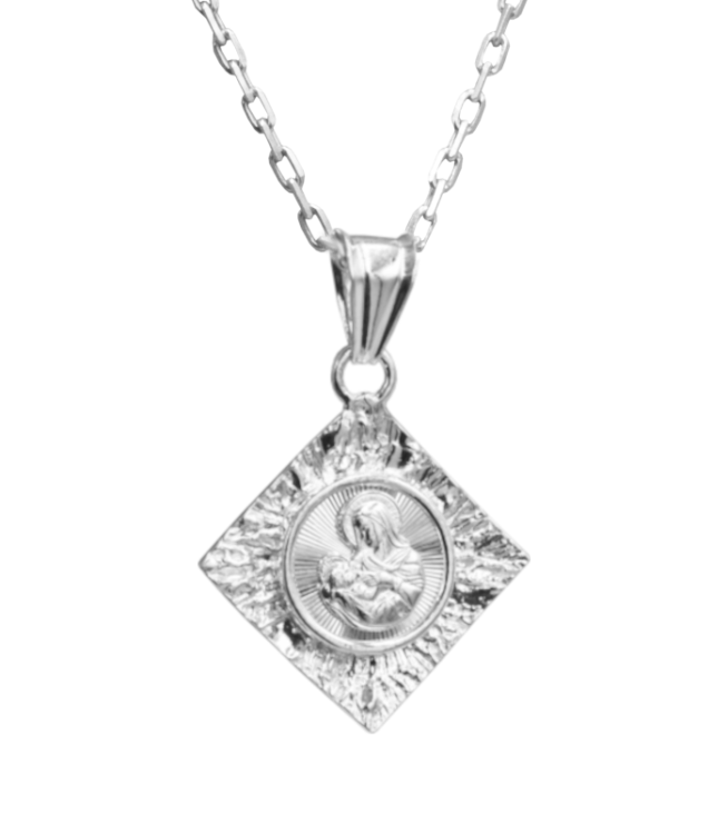 Srebrny Medalik z Matką Boską Karmiącą